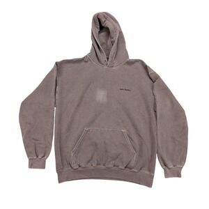 Iets Frans Mens Hoodie Small Faded Brown Embroidered Logo Pullover Sweatshirt